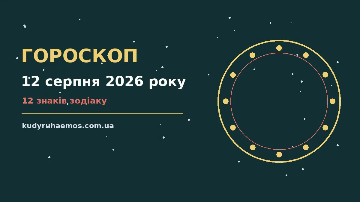Гороскоп на 12 серпня 2026 року: що варто врахувати про настрій, справи та гроші