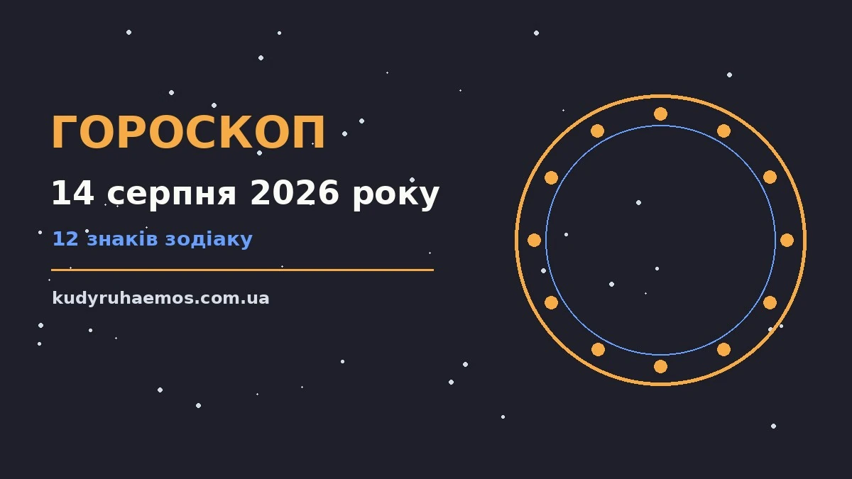 Гороскоп на 14 серпня 2026 року: що варто врахувати про настрій, справи та гроші