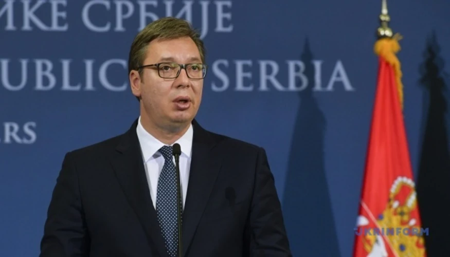 Президенти Сербії та України Олександр Вучич і Володимир Зеленський на спільній пресконференції у Белграді