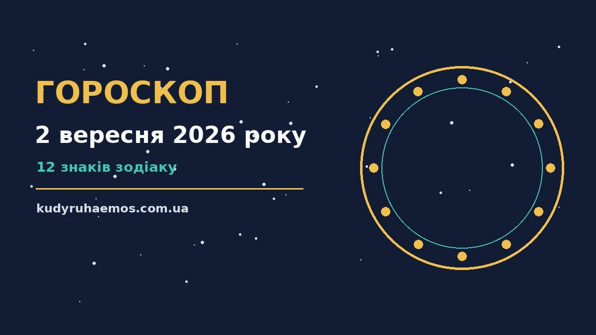Гороскоп на 2 вересня 2026 року: що варто врахувати про настрій, справи та гроші