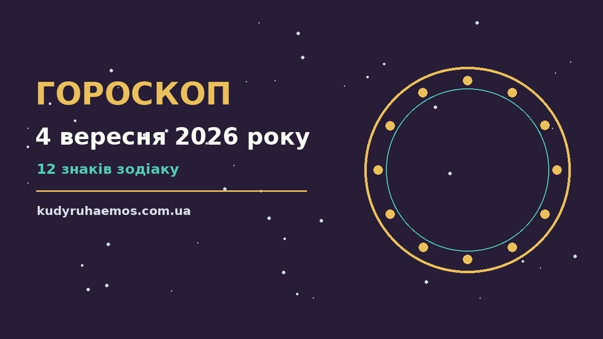 Гороскоп на 4 вересня 2026 року: що варто врахувати про настрій, справи та гроші