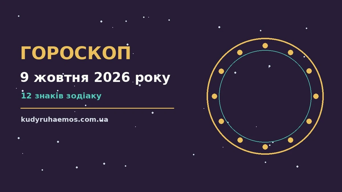 Гороскоп на 9 жовтня 2026 року: настрій, справи та фінанси у п'ятницю